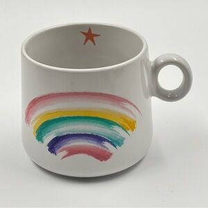 NWT Mainstays Rainbow Striped Stackable Ceramic Mug
